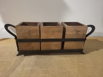 Pottery Barn Iron & Mango Wood Flatware Caddy in Plainfield, Illinois