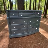 Huge Bedroom Dresser Chest Solid Wood Black Satin 64x22x41 New in Kingwood, Texas