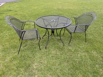 3 Piece Wrought Iron Patio Set with 36 inch table in Shorewood, Illinois