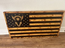 skull wooden flag in Fort Polk, Louisiana