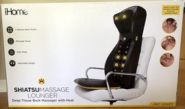 New! iHome Shiatsu Back & Neck Massage Chair / Seat Lounger Cushion in Naperville, Illinois