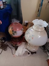 Vintage hurricane lamps in Yucca Valley, California