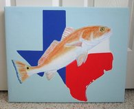 Texas Redfish, 16"x20" Canvas of Original Art in Katy, Texas