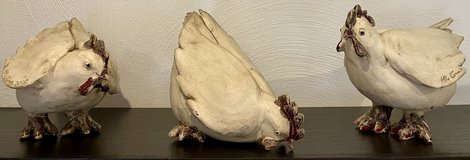 Vintage Set of (3) Ceramic Kitchen Chickens in Ramstein, Germany
