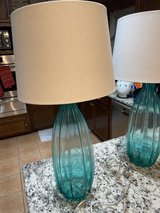 Glass turquoise lamps in Alamogordo, New Mexico