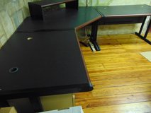 Large Corner L-shaped 3 Modular Laminate Desk with Monitor Shelf and Drawers $150 in Oswego, Illinois