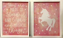Set of 2 framed Wall Art - Unicorn & You are made of Stardust & Wishes and Magical Things in Naperville, Illinois