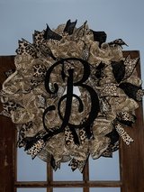 Leopard print wreath with two bows and ribbon in Fort Knox, Kentucky
