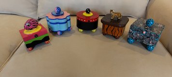 Hand painted wooden boxes in Kingwood, Texas