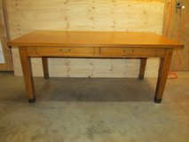 Antique Mission Style Quarter-Sawn Tiger Oak Library Table with 2 Drawers in Sugar Grove, Illinois