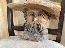 Carved Wood Face in Fort Rucker, Alabama