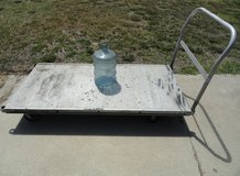 Cart, metal flatbed maybe aluminum, on 4 wheels, handle, 6'2" L x 3' W in Oceanside, California