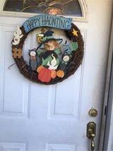 halloween wood accent wreath in Aurora, Illinois