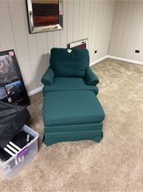 two fabric chairs with 1 ottoman. in Aurora, Illinois