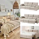 Sofa Couch with sleep bed function ESKILSTUNA like new beige in Ramstein, Germany
