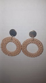 Wicker style round earrings hand crafted in Mobile, Alabama