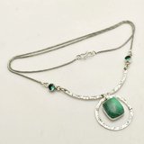 Malachite Apatite Gemstone Ethnic Handmade Necklace in Los Angeles, California