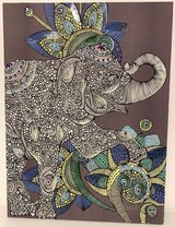 Wall Art - Bedazzled Elephant - Canvas on wood frame by Valentina in Naperville, Illinois