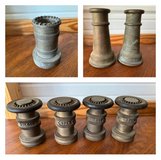 Vintage brass fire hose nozzles in Moody AFB, Georgia
