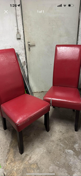 3 Red vinyl dining chairs in Ramstein, Germany