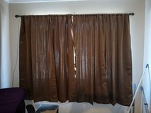 4 panels of dark brown curtains these are blackout curtains in Alamogordo, New Mexico