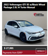 2022 Volkswagen GTI SE w/Black Wheel Package 2.0L I4 Turbo Manual in Wiesbaden, GE