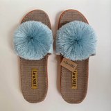 La-a Sole Pom Pom Slides in Seafoam - Sz 9 - NEW in Aurora, Illinois