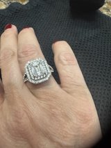 GO?GEO?? Emerald Cut Center Halo Engagement Ring SZ 9 in Kingwood, Texas