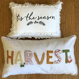 Set of 2 Seasonal Feather Throw Pillows - Fall Harvest & Tis the Season *$10 takes 1 or BOTH* in Joliet, Illinois