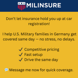 Insurance Setup With Special military Pricing in Grafenwoehr, GE