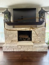 Custom built fireplace mantle in Kingwood, Texas