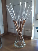 Unique champagne glasses on stilts in Ramstein, Germany