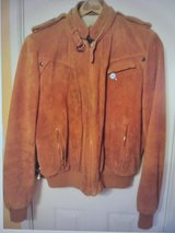 Vintage Berman's Leather Experts Fleece Lined Suede Leather Jacket in Plainfield, Illinois