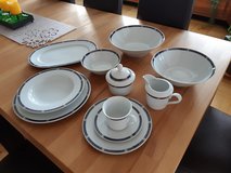 12 person dining and coffee service by TCM Series "Elegant Porcelain dunkelblauer Rand" in Ramstein, Germany