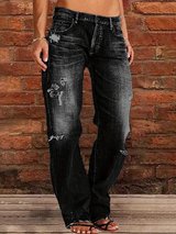 1 Pair Women's Distressed Flared Jeans with Slight Stretch in Westmont, Illinois