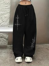 Women's Casual Cross-Print Drawstring Sweatpants in Westmont, Illinois