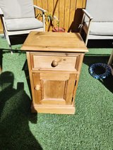 Pine bedside cabinet H61cm W37cm D27.5cm in Lakenheath, UK