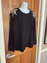 New Black Top with Sequined Stars - XL - INC. in Aurora, Illinois
