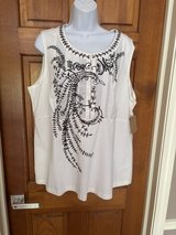 New Sleeveless Top with Brown Embroidery  1X in Aurora, Illinois