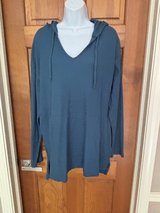New Blue Hooded Ribbed Long Sleeve Top - XL in Aurora, Illinois