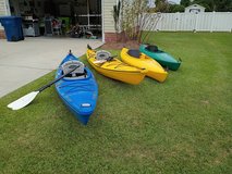 Kayaks with Paddles in Cherry Point, North Carolina