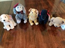 Lot of 5 MINT Ty Attic Treasures & Beanies Dogs Rufus Cheri Wiskers Gigi & Tuffy in Warner Robins, Georgia