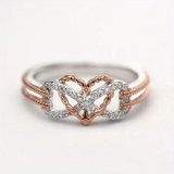 Silver Plated Heart Ring with Rhinestone Mosaic Design in Fort Knox, Kentucky