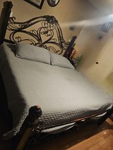King size metal bed with mattress in Houston, Texas
