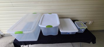 4 plastic totes in Camp Lejeune, North Carolina