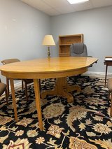 Solid Oak Table with 5 leaves in Batavia, Illinois
