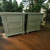 Nightstands Solid Wood Olive Green Satin Two Sets Available New in Kingwood, Texas