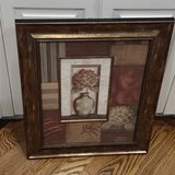Hydrangea / Rose Glass 3-D Framed Art Work Picture Display in Brookfield, Wisconsin