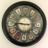 First Time Manufactory Numeral Plaques Wall Clock - 22.5" diam - battery op - *EUC* in Lockport, Illinois