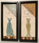 Set of 2 Framed Wall Art - Paris & London Dress Fashions in Lockport, Illinois
